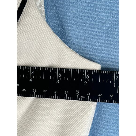 WHBM sleeveless white sheath dress with black piping, size 4P, EUC - Picture 10 of 11